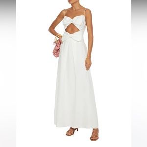 Zimmermann Corsage Bow cutout linen maxi dress in size 0